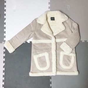 Faux sheared sheep skin coat